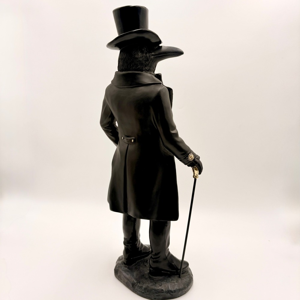 Hallows Eve Lighted Raven Gentleman Figurine Halloween Victorian Gothic Crow - Picture 4 of 8